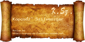 Kopcsó Szilveszter névjegykártya