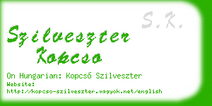 szilveszter kopcso business card